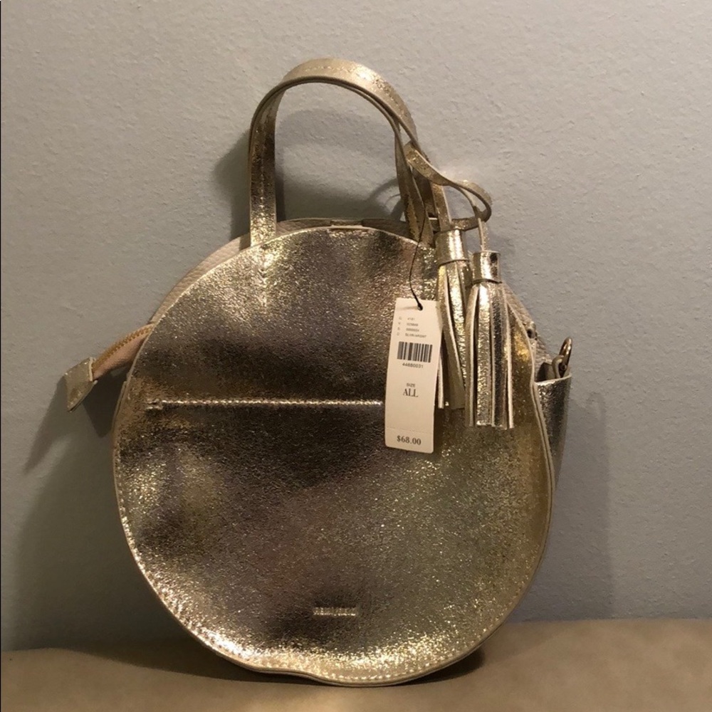 Anthropologie Gold Circular Purse